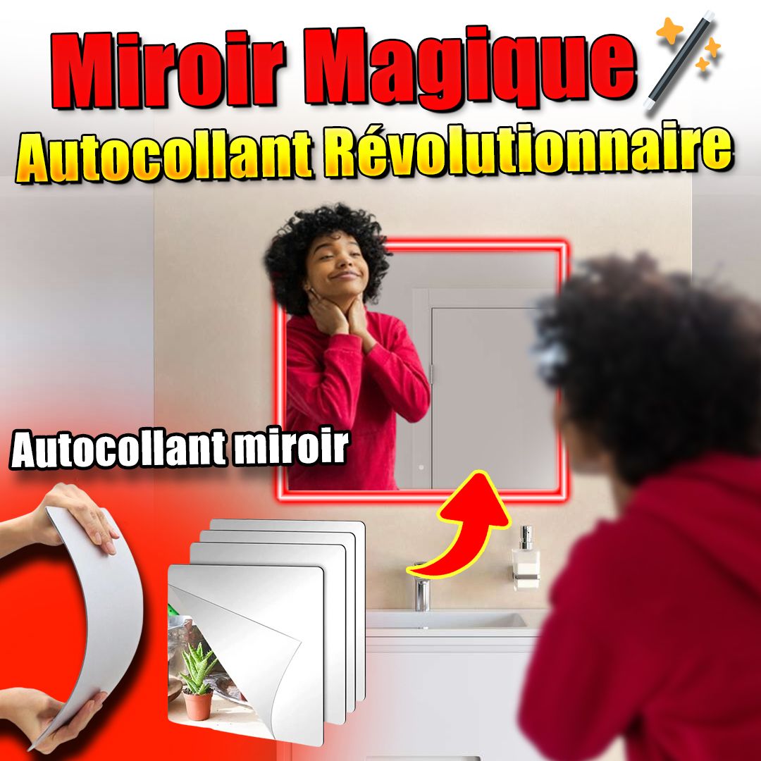 Ensemble d'Autocollants Muraux et Miroir Acrylique 3D-GNK